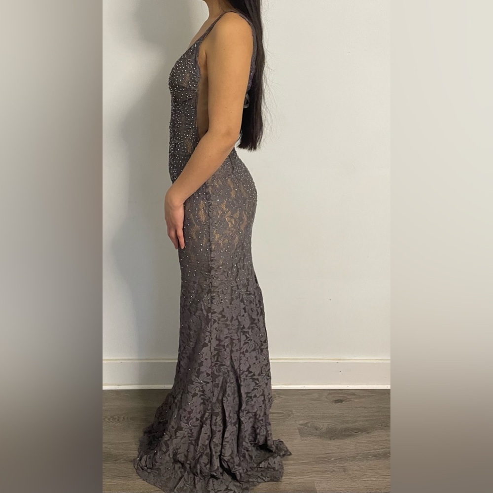 BEADED LACE FITTED SLEEVELESS GOWN BY JOVANI 48994 - Picture 11 of 16